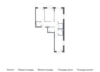 Продаю трехкомнатную квартиру, 78.1 м2, Московская область, жилой комплекс Квартал Ивакино, к3