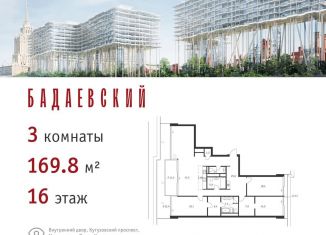 Продается трехкомнатная квартира, 169.8 м2, Москва, Кутузовский проспект, 12с23, метро Киевская