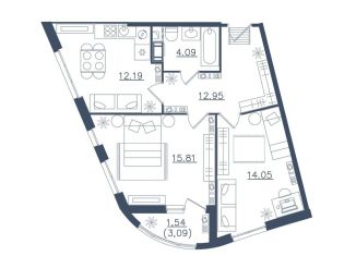 Продажа 2-комнатной квартиры, 60.6 м2, Сестрорецк