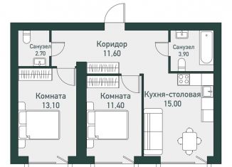 Продается двухкомнатная квартира, 58 м2, Челябинская область