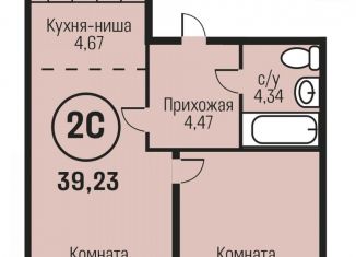 Двухкомнатная квартира на продажу, 39.2 м2, Алтайский край, Южный тракт, 15к1