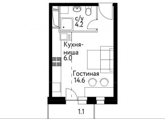 Квартира на продажу студия, 25.8 м2, Москва, станция Москва-Товарная, бульвар Сенкевича