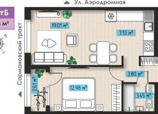 Продаю однокомнатную квартиру, 49 м2, Татарстан