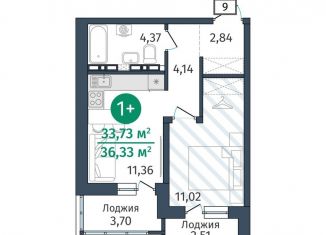 Продажа 1-комнатной квартиры, 33.7 м2, деревня Дударева