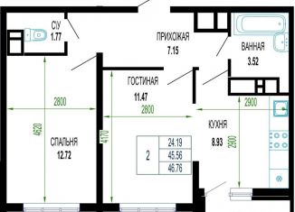 Продажа двухкомнатной квартиры, 46.8 м2, Краснодар