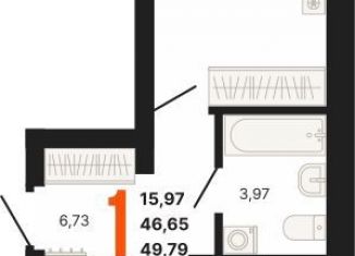 Продажа 1-ком. квартиры, 49.8 м2, Екатеринбург, улица Владимира Высоцкого, 7/1, метро Динамо