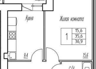 Продам однокомнатную квартиру, 35.6 м2, поселок городского типа Стройкерамика