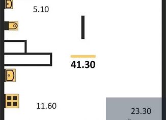 1-ком. квартира на продажу, 41.3 м2, Воронеж, Центральный район