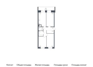 Трехкомнатная квартира на продажу, 74 м2, Санкт-Петербург, жилой комплекс Живи в Рыбацком, 4, ЖК Живи в Рыбацком