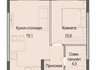 1-комнатная квартира на продажу, 37.3 м2, Казань, Приволжский район