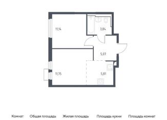 2-комнатная квартира на продажу, 37.6 м2, Москва, жилой комплекс Остафьево, к16