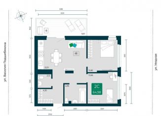 Продам 2-ком. квартиру, 65 м2, Тюмень