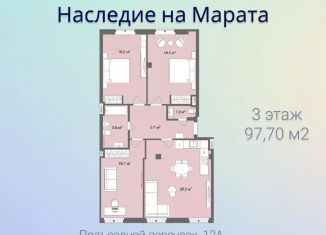 Продается двухкомнатная квартира, 97.6 м2, Санкт-Петербург, муниципальный округ Семеновский