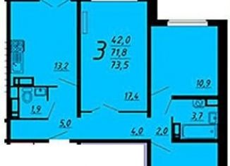 Продается 3-ком. квартира, 73 м2, Воронеж, улица Маршала Одинцова, 25Бпоз28, ЖК Лазурный