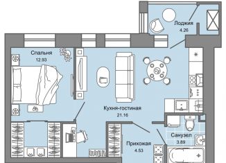 Однокомнатная квартира на продажу, 45 м2, Ульяновск, ЖК Дивный Сад, жилой комплекс Дивный Сад, 9