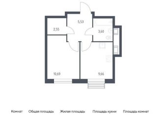 1-комнатная квартира на продажу, 32 м2, поселение Мосрентген, жилой комплекс Квартал Румянцево, к2