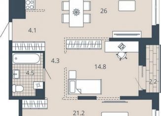 Продается 2-ком. квартира, 81.6 м2, Пенза, улица Карпинского