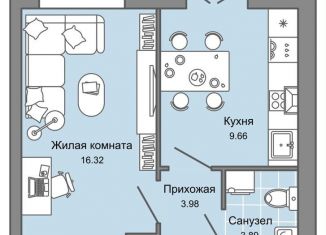 Продам 1-комнатную квартиру, 35 м2, Ульяновск, ЖК Центрополис