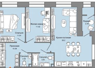 Двухкомнатная квартира на продажу, 68 м2, Ульяновск, жилой комплекс Дивный Сад, 9, ЖК Дивный Сад