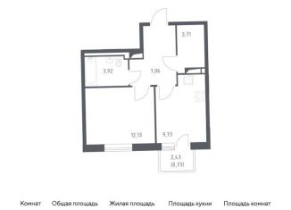 Продам 1-комнатную квартиру, 37.3 м2, деревня Лаголово, жилой комплекс Квартал Лаголово, 2