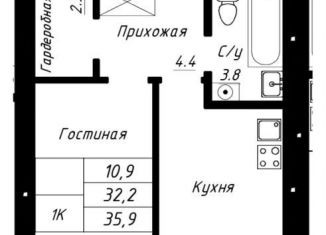 Продается 1-комнатная квартира, 36 м2, Барнаул