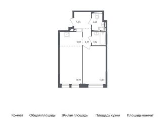 Однокомнатная квартира на продажу, 45.3 м2, Московская область, жилой комплекс Томилино Парк, к5.2