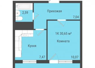 Продам однокомнатную квартиру, 30.7 м2, село Октябрьский, Пермская улица, 2