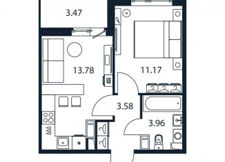 Продам 1-комнатную квартиру, 34.2 м2, Мурино