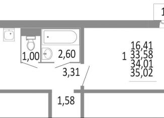 Продается 1-ком. квартира, 33.6 м2, Челябинск, Советский район