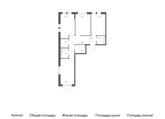 3-комнатная квартира на продажу, 78.6 м2, Московская область, квартал Ивакино, 2к1