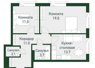 Продаю 2-ком. квартиру, 60.4 м2, Челябинская область