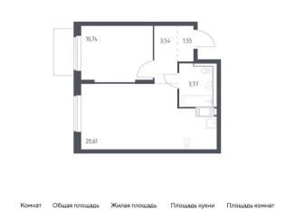 Продам 1-комнатную квартиру, 40.2 м2, Ленинградская область