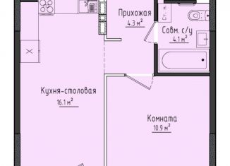 Продам однокомнатную квартиру, 35.7 м2, село Первомайский, ЖК Город Оружейников