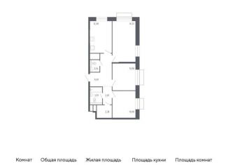 3-комнатная квартира на продажу, 72.4 м2, Московская область, жилой квартал Новоград Павлино, к6