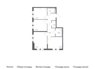 Продам трехкомнатную квартиру, 73.8 м2, Москва, жилой комплекс Остафьево, к19