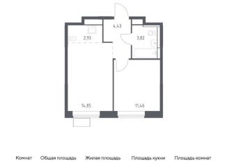 Продам двухкомнатную квартиру, 37.5 м2, поселение Рязановское, ЖК Алхимово