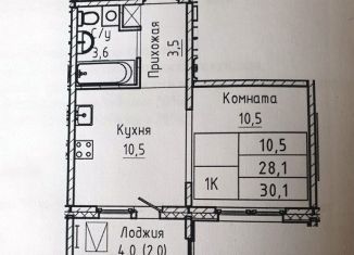 1-ком. квартира на продажу, 30.1 м2, Барнаул, Индустриальный район