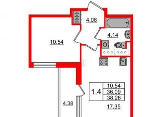 Продам 2-ком. квартиру, 35 м2, Санкт-Петербург, ЖК Чистое Небо, Верхне-Каменская улица, 9к1