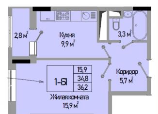 Продаю однокомнатную квартиру, 36.2 м2, Ступино