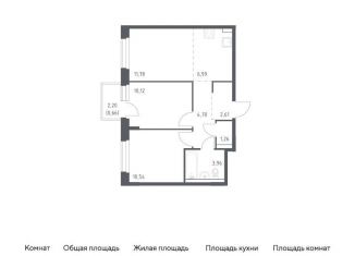 2-комнатная квартира на продажу, 52.6 м2, поселение Кокошкино, жилой комплекс Новое Внуково, к28