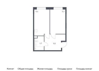Продается 1-комнатная квартира, 40.6 м2, деревня Середнево, жилой комплекс Цветочные Поляны Экопарк, к2