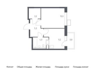 Однокомнатная квартира на продажу, 34.5 м2, деревня Середнево, квартал № 23, 4-5