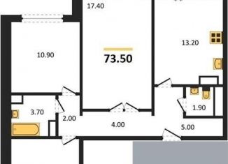 Продам 3-ком. квартиру, 73.5 м2, Воронеж, улица Маршала Одинцова, 25Бпоз28, ЖК Лазурный