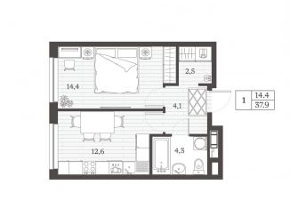Продам 1-комнатную квартиру, 37.9 м2, Дербент