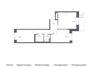2-комнатная квартира на продажу, 48.1 м2, Санкт-Петербург, жилой комплекс Новое Колпино, к38