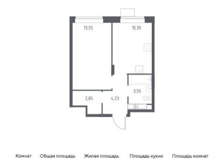 1-комнатная квартира на продажу, 34.4 м2, Московская область