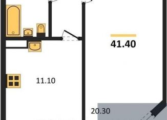 Продажа 1-комнатной квартиры, 41.4 м2, Воронеж, улица Маршала Одинцова, 25Бпоз28, ЖК Лазурный