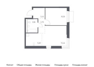 Продам 1-комнатную квартиру, 39.7 м2, Московская область, Каширское шоссе - Молоково - Андреевское
