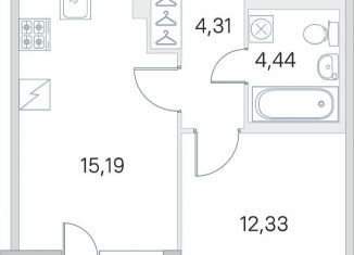 Продаю 1-ком. квартиру, 38.3 м2, посёлок Шушары