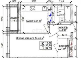 Продажа квартиры студии, 35.8 м2, Кемеровская область, 15-й микрорайон, 6